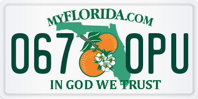 FL license plate 0670PU
