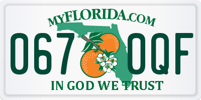 FL license plate 0670QF