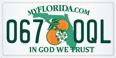 FL license plate 0670QL