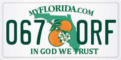 FL license plate 0670RF
