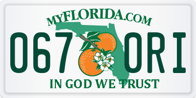 FL license plate 0670RI