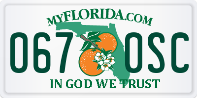 FL license plate 0670SC