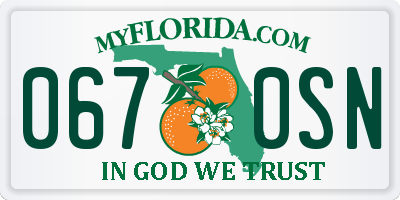 FL license plate 0670SN