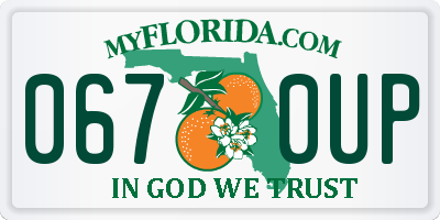 FL license plate 0670UP