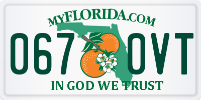 FL license plate 0670VT