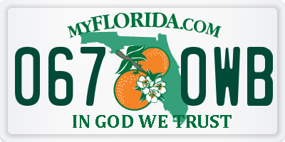 FL license plate 0670WB