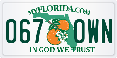 FL license plate 0670WN