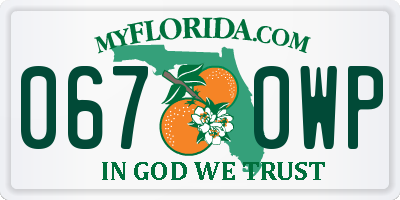 FL license plate 0670WP