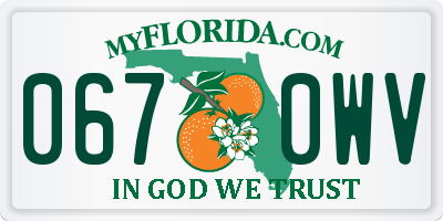 FL license plate 0670WV