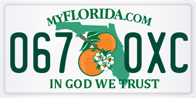 FL license plate 0670XC