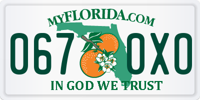 FL license plate 0670XO