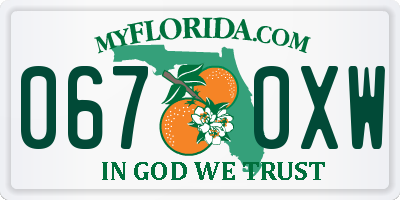 FL license plate 0670XW