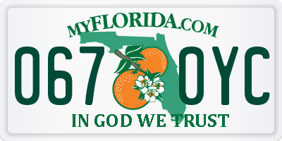 FL license plate 0670YC