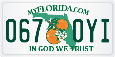 FL license plate 0670YI