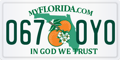 FL license plate 0670YO