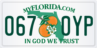 FL license plate 0670YP