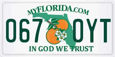 FL license plate 0670YT