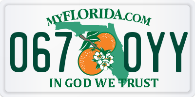 FL license plate 0670YY