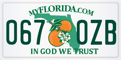 FL license plate 0670ZB