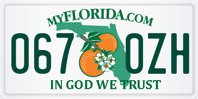 FL license plate 0670ZH
