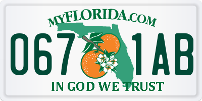 FL license plate 0671AB