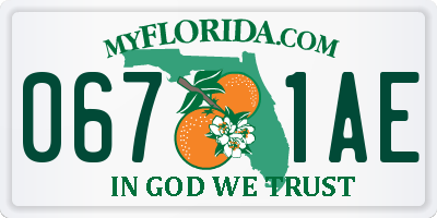 FL license plate 0671AE