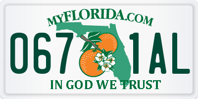 FL license plate 0671AL