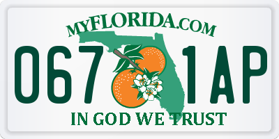 FL license plate 0671AP
