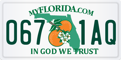FL license plate 0671AQ