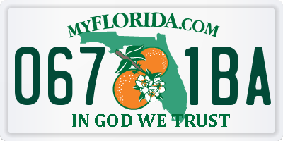 FL license plate 0671BA