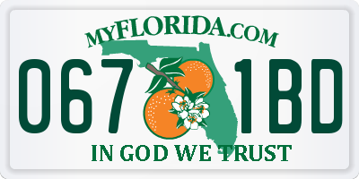 FL license plate 0671BD