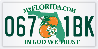 FL license plate 0671BK