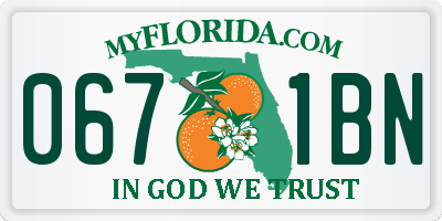 FL license plate 0671BN