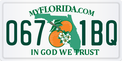 FL license plate 0671BQ
