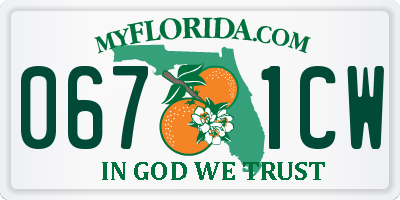 FL license plate 0671CW