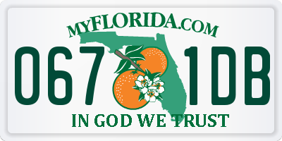 FL license plate 0671DB