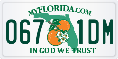 FL license plate 0671DM