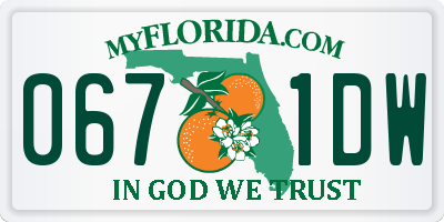 FL license plate 0671DW