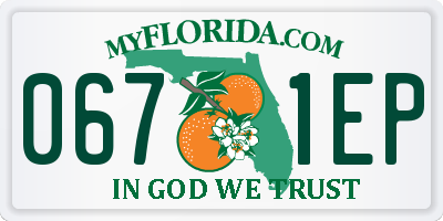 FL license plate 0671EP
