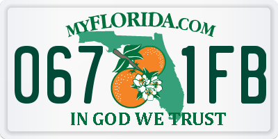 FL license plate 0671FB