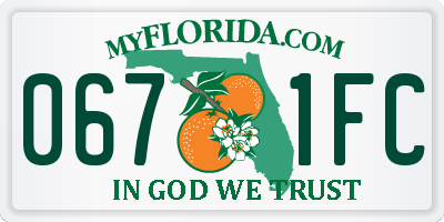 FL license plate 0671FC