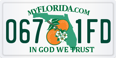FL license plate 0671FD