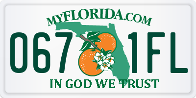 FL license plate 0671FL