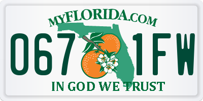 FL license plate 0671FW