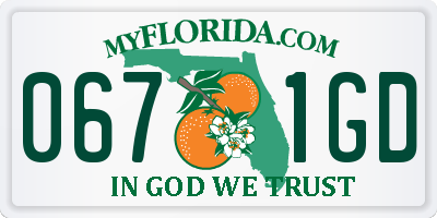 FL license plate 0671GD