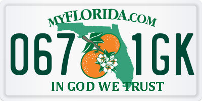 FL license plate 0671GK