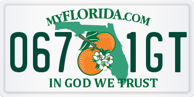 FL license plate 0671GT