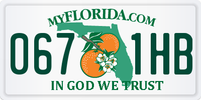 FL license plate 0671HB