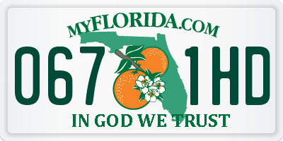 FL license plate 0671HD
