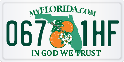 FL license plate 0671HF
